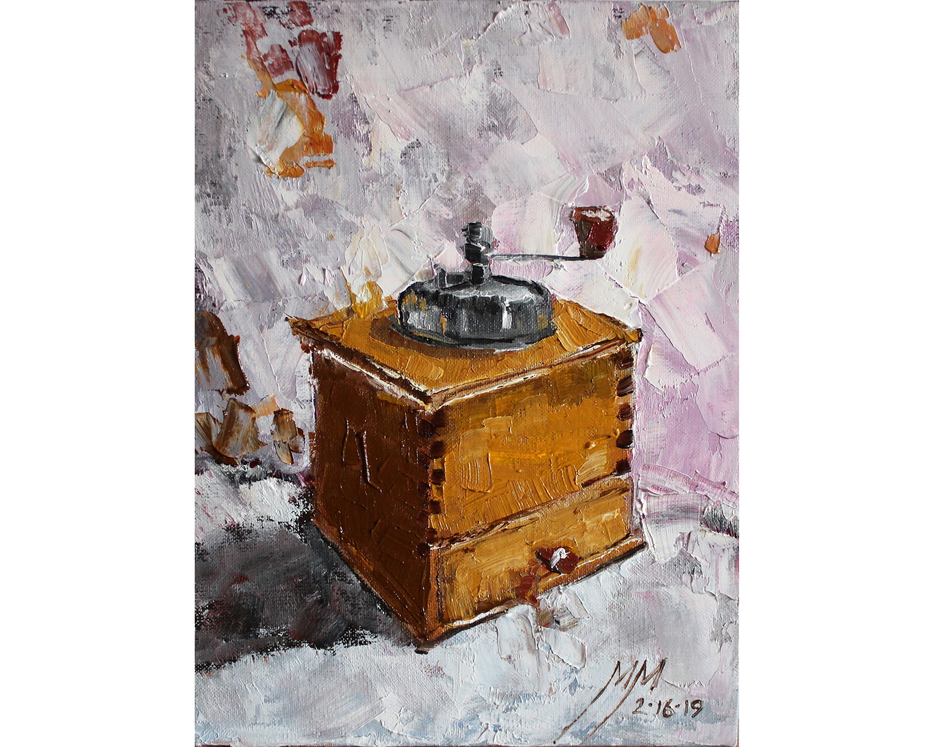 Coffee Art Still Life Painting Oil Painting Kitchen Art Etsy UK