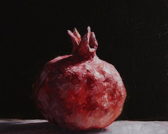 インパストザクロ油絵：オリジナル静物フルーツアート（10x10） - Etsy