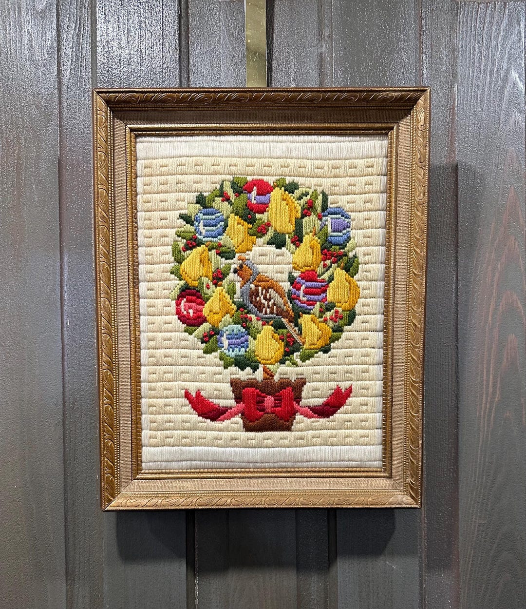 Partridge in A Pear Tree Framed Needlepoint - Etsy