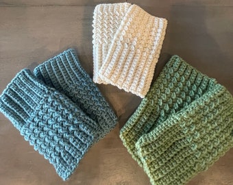 Crocheted Finger-Free Handwarmers - Warm Hands for Typing, Gaming & Touchscreens - Teen/Adult Sizes