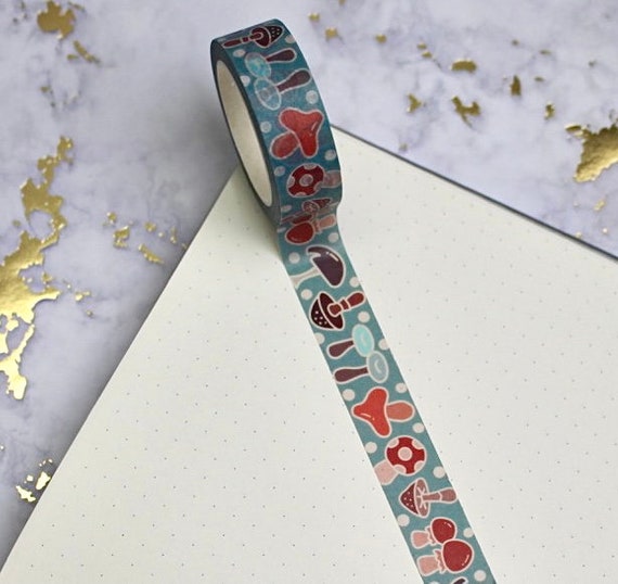 Mushroom Washi Tape, Cute Washi Tape, Kawaii Washi Tape