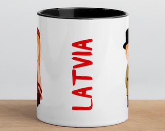 Taza de Letonia, taza popular de Letonia, niño popular de Letonia, taza de bandera de Letonia, regalo para amigo letón, regalo de viaje, regalo para amigo, regalo de cumpleaños