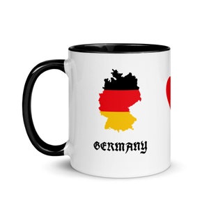 Germany flag colors Mug with Color Inside, German decoration, German gift, German cup, Coffee Cup German, gift, German Mug, gift for friend