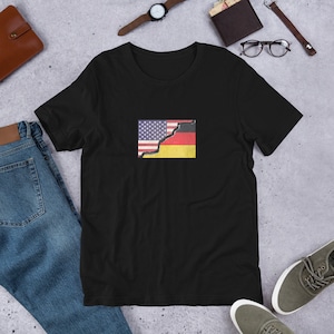 Deutsch-amerikanisches Flaggen-T-Shirt, Deutsch-Amerikanische Flagge, Deutsch-amerikanisches Flaggen-T-Shirt, Deutscher Stolz, Männer-Deutsches T-Shirt, Frauendeutsche