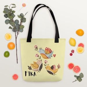 Fika Tote bag, Fika bag gift, Swedish saying bag, Swedish Fika bag, Fika grocery bag, Good spirit tee, Gift for friend, Fika mood tote