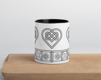 Infinity Heart design Mug, Celtic heart folklore Mug, Celtic knot mug, Nordic gift, Viking Celtic gift idea, Fathers Day gift, birthday gift