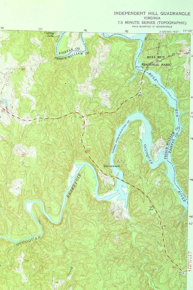 Independent Hill Map of Lake Jackson Virginia Art Print Wall Etsy