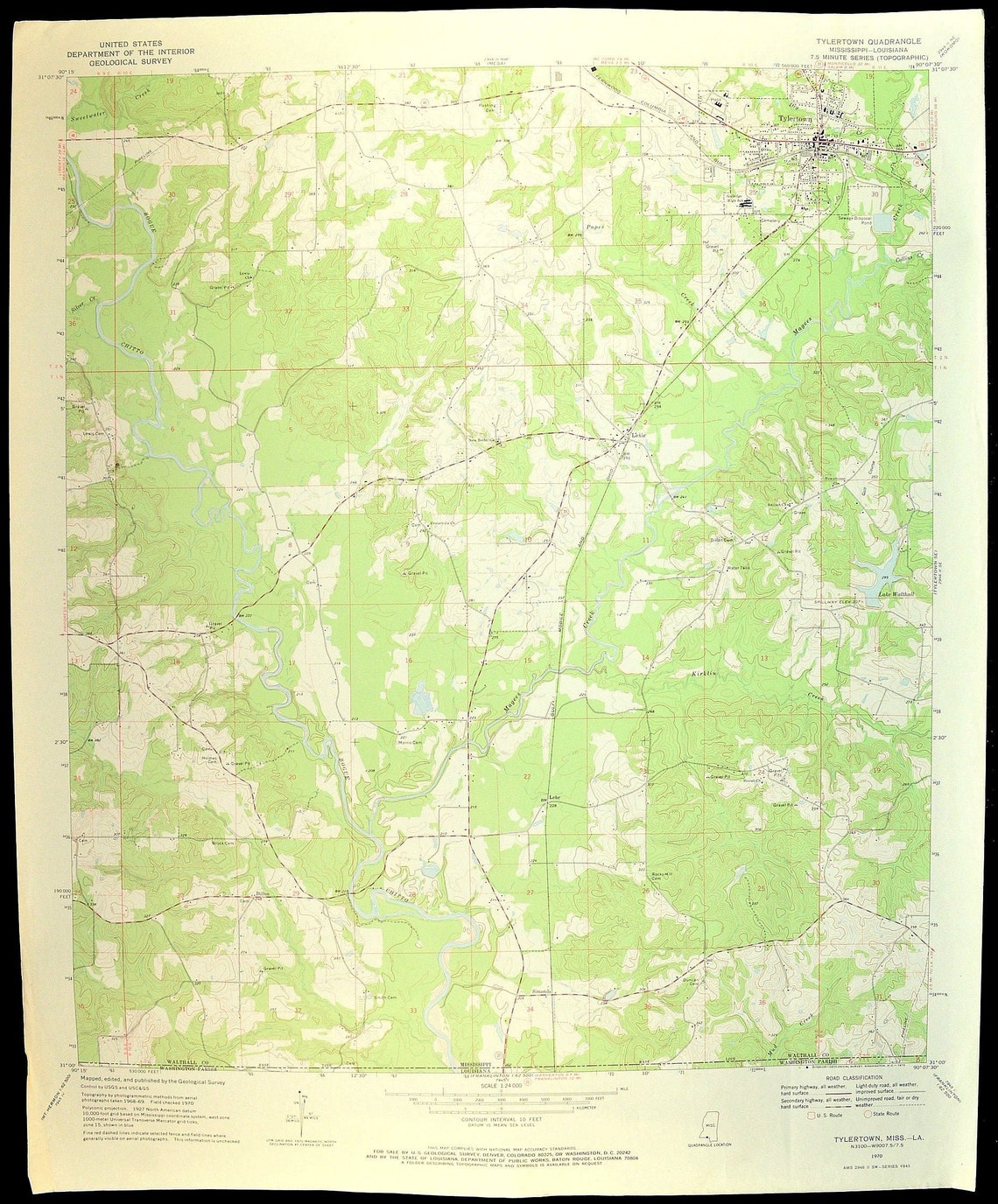 Tylertown Map of Lexie Mississippi Wall Decor LARGE Etsy