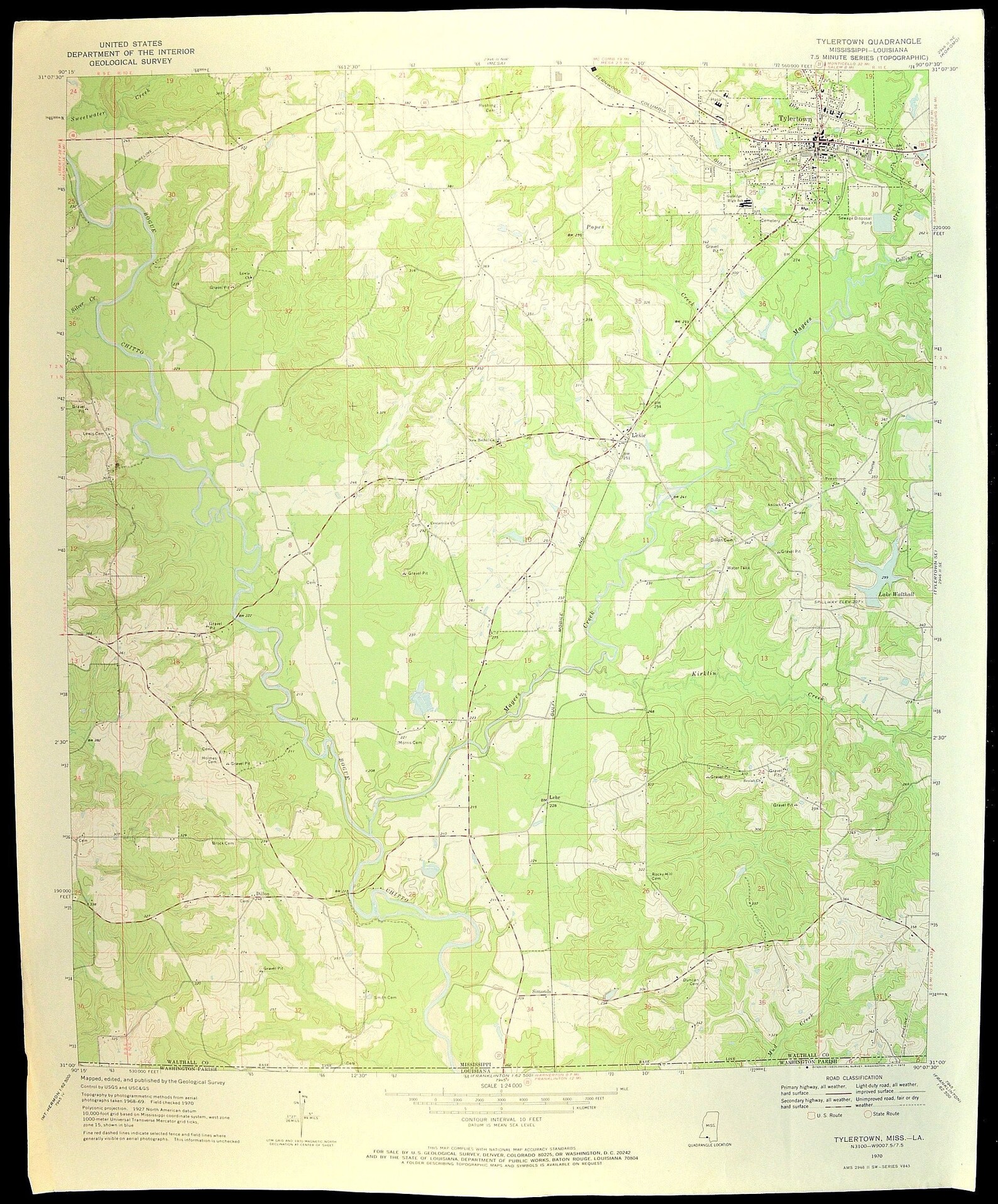 Tylertown Map of Lexie Mississippi Wall Decor LARGE Etsy