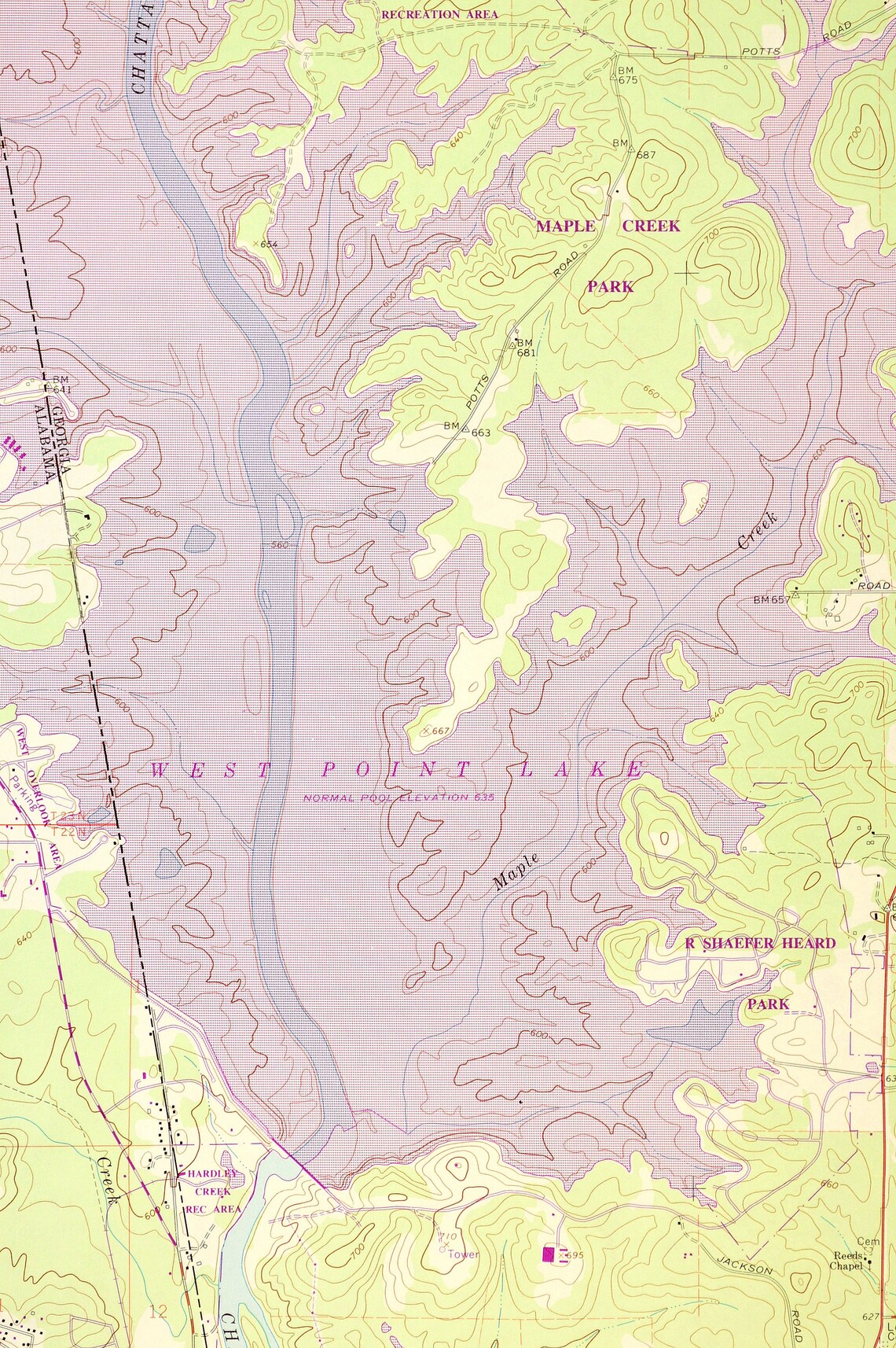 West Point Lake Map of West Point Art Print Wall Decor Etsy