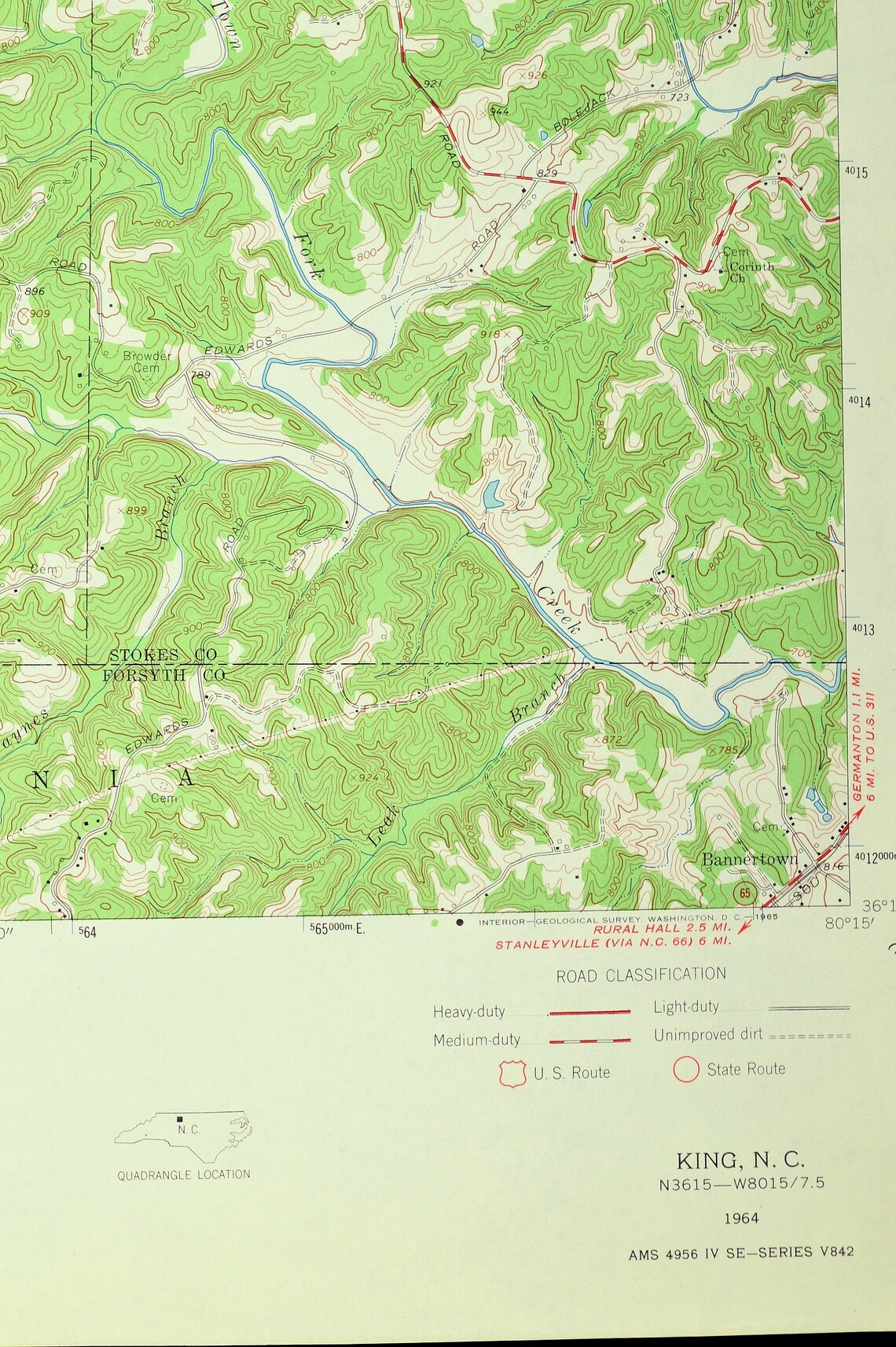King North Carolina Map of Mount Olive Art Print Wall LARGE Etsy
