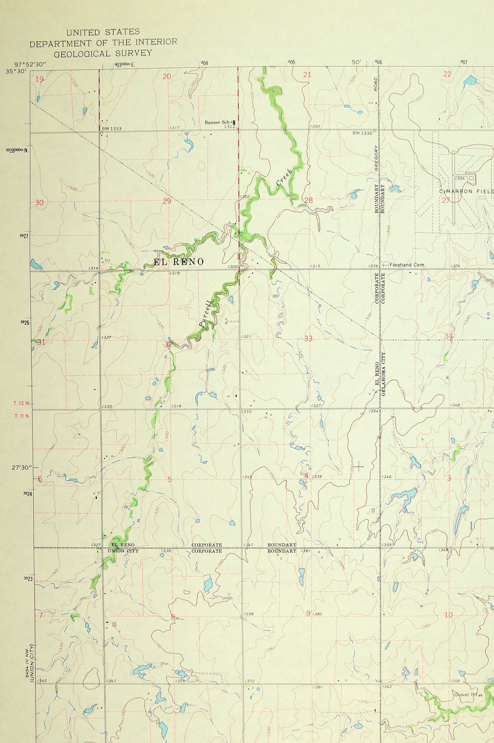 Canadian County Oklahoma Map of Minco Print Wall Art Decor Etsy