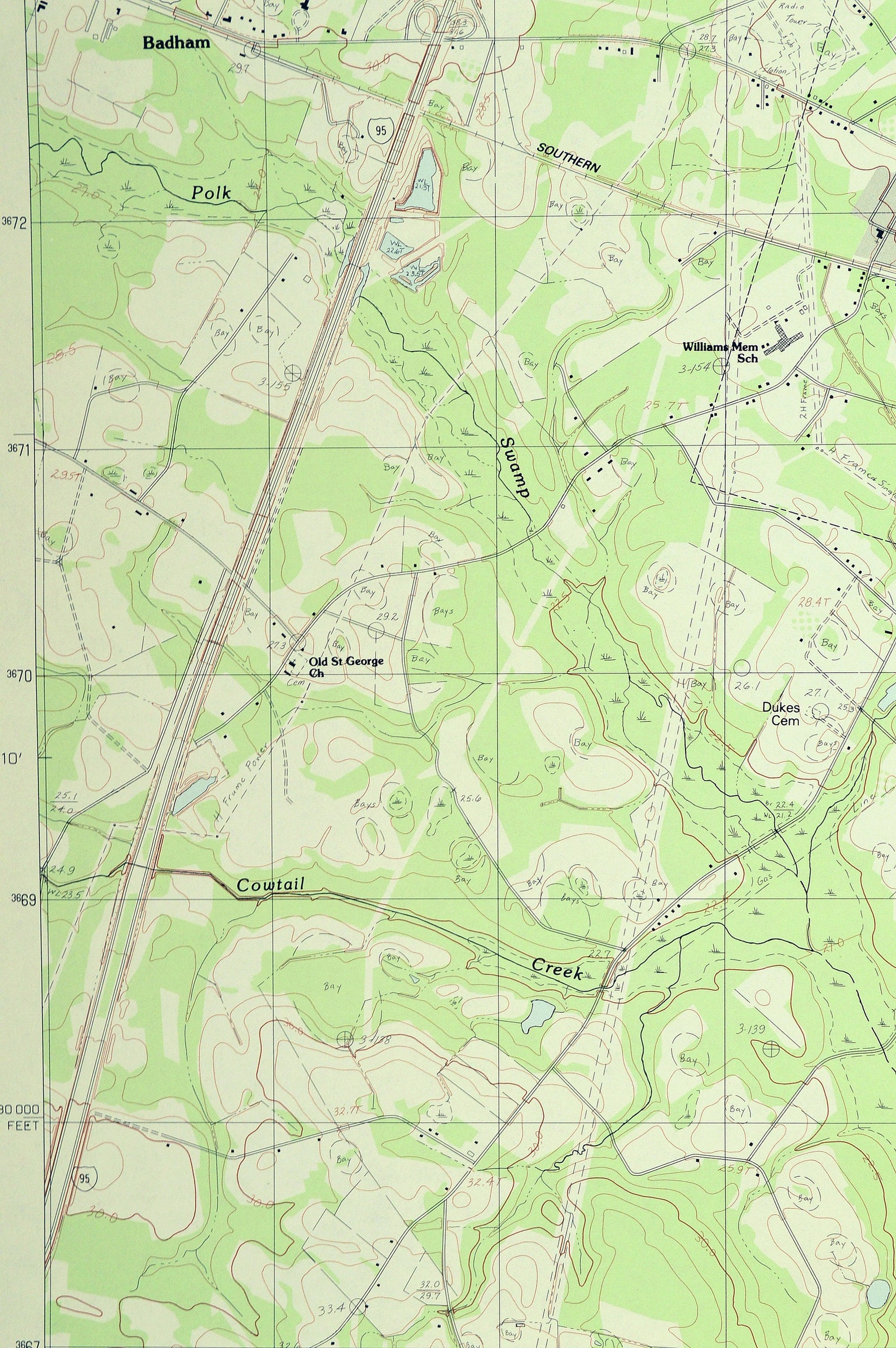 St Map of Hudsontown South Carolina Art Print Wall Etsy