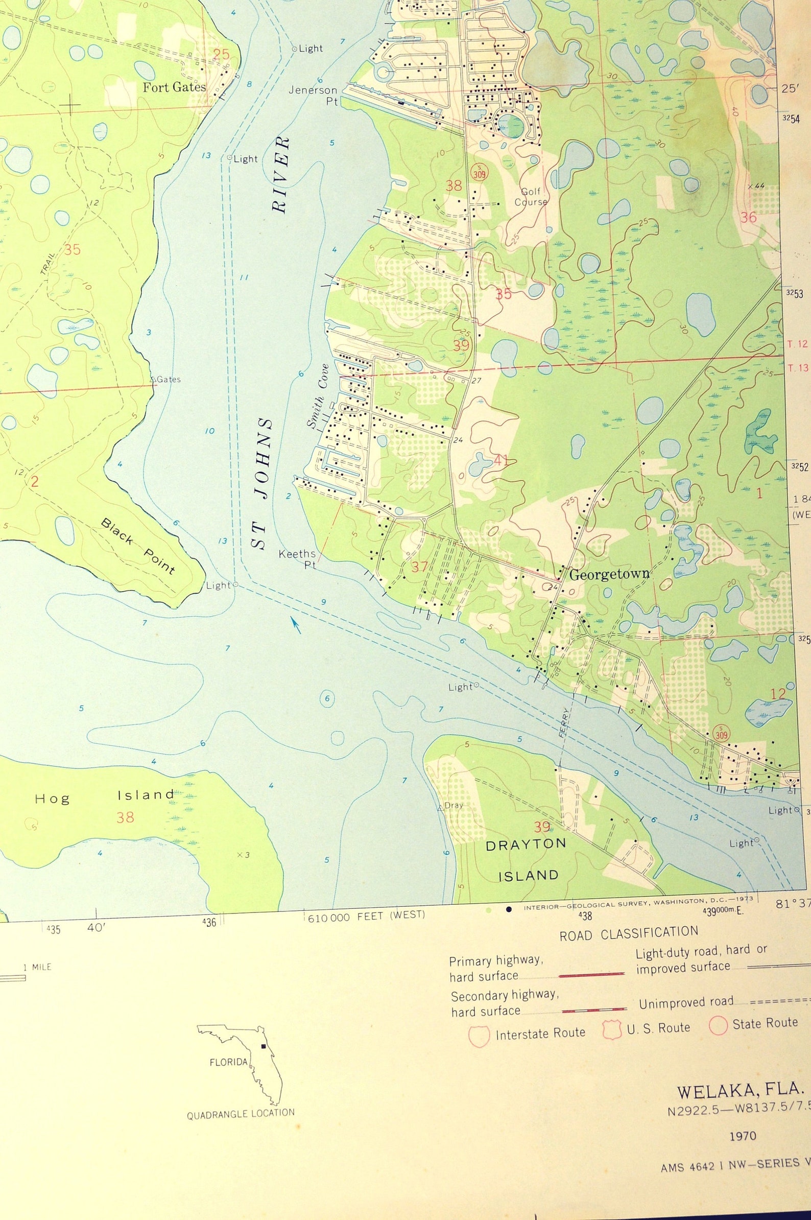 Welaka Map of Fruitland Florida Wall Decor Art LARGE Etsy Nederland