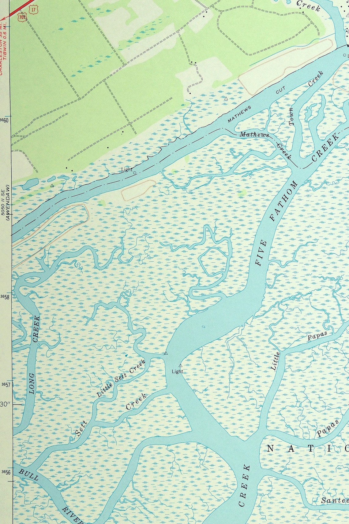 McClellanville Map of Francis Marion National Forest South Etsy
