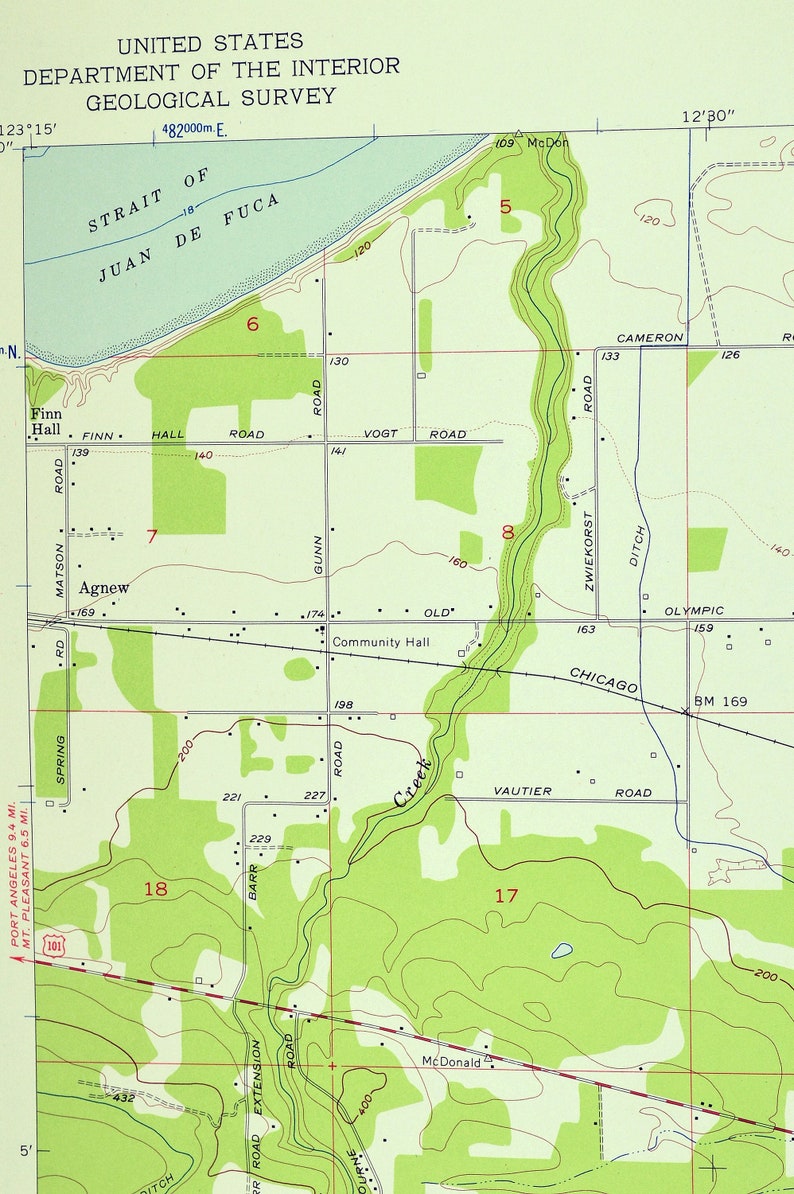 Map of Lost Mountain Washington Print Wall Decor Art Etsy
