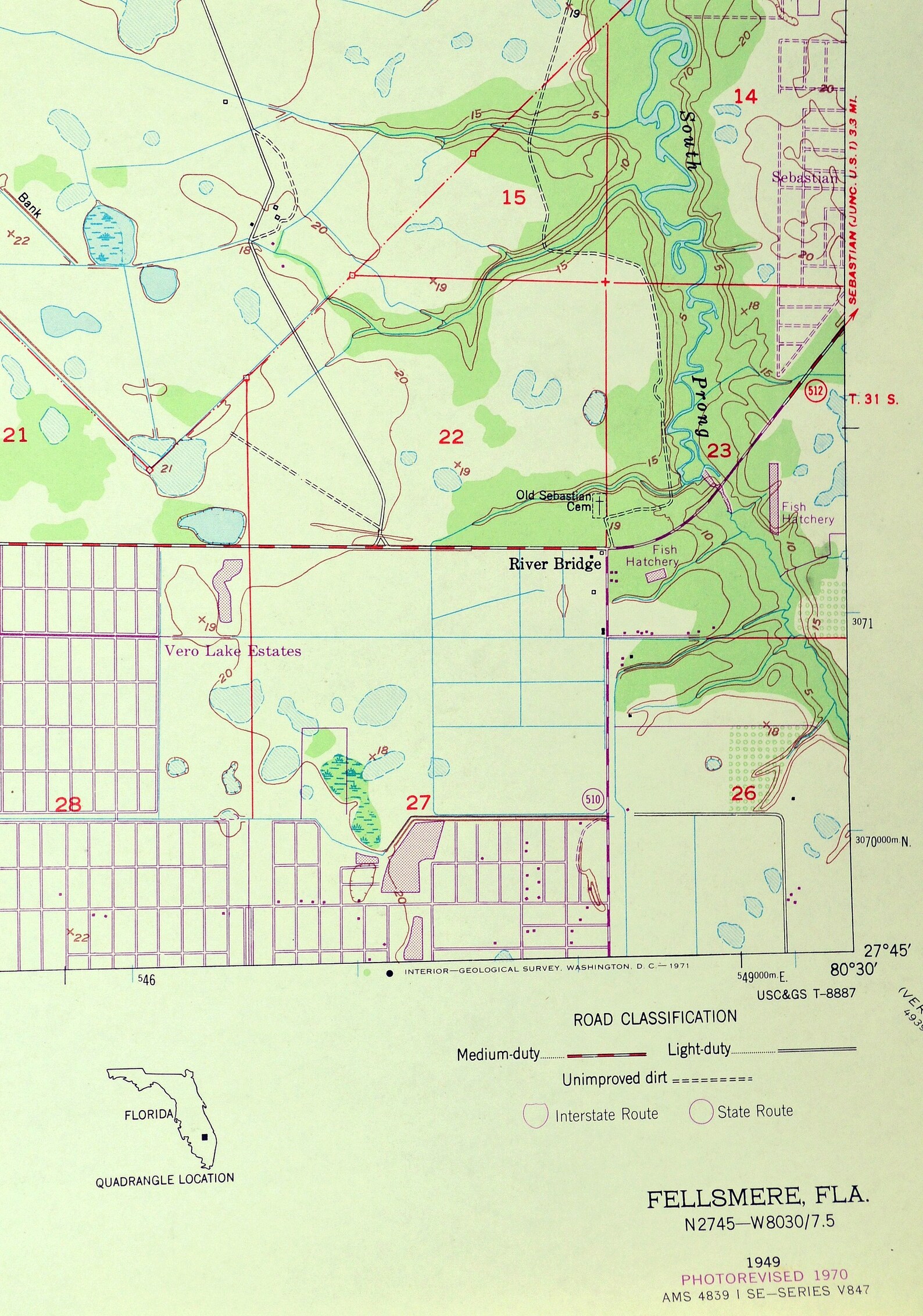 Fellsmere Map of Indian River County Florida Print Wall Decor Etsy