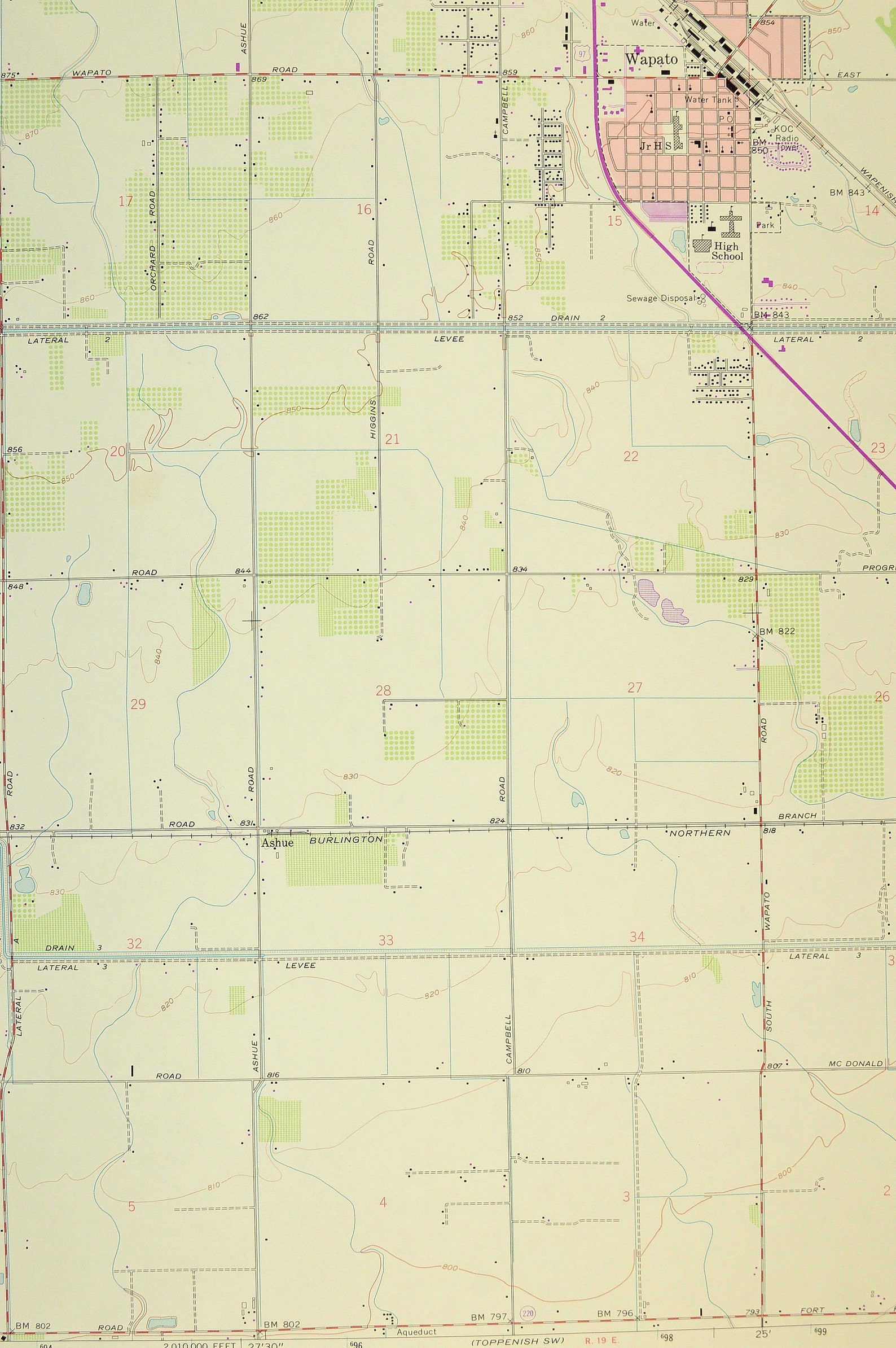Wapato Map of Yakima County Washington Print Wall Decor LARGE  Etsy