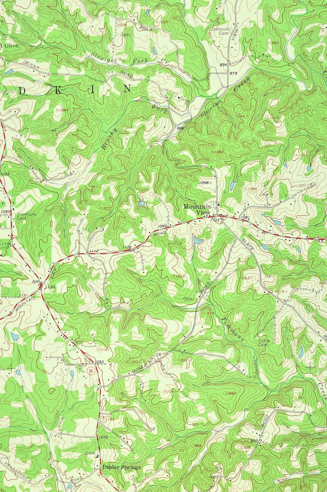 King North Carolina Map of Mount Olive Art Print Wall LARGE Etsy