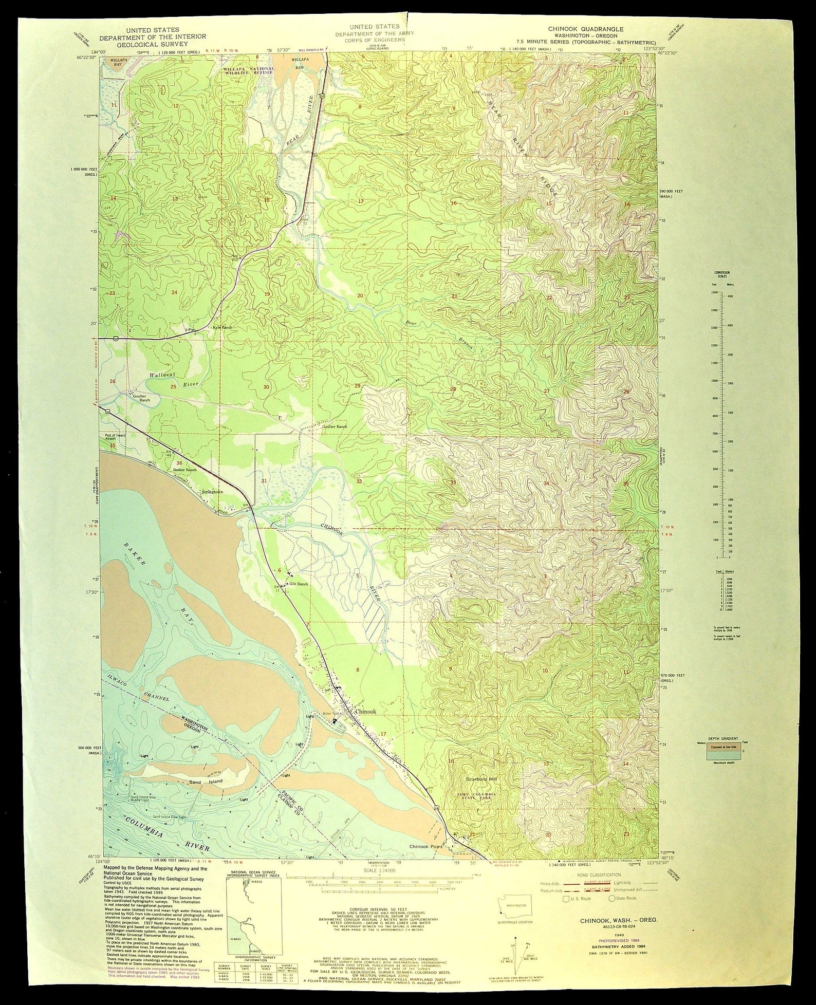 Chinook Washington Map of Willapa National Wildlife Refuge Etsy