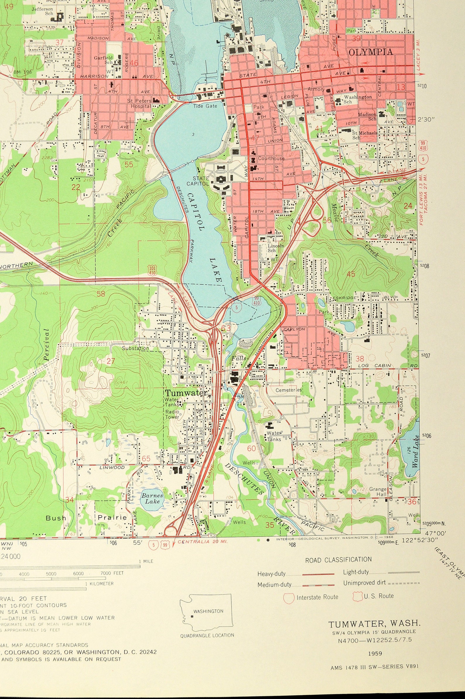 Olympia Tumwater Metro Area Wa Zip Code Maps Basic Map