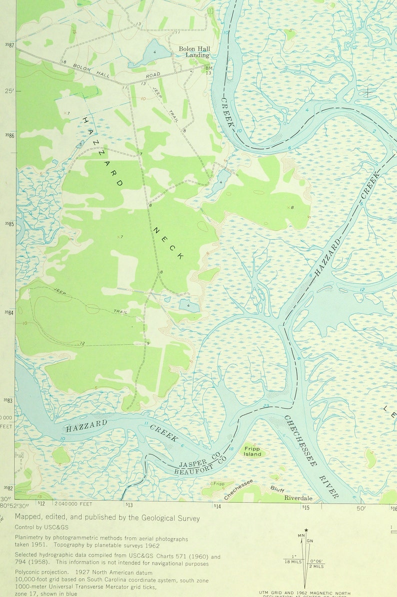 Laurel Bay Map of Port Royal Island South Carolina Wall Art Etsy