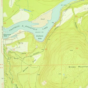 Boundary Map of Franklin D Roosevelt Lake Washington Art Print  Etsy