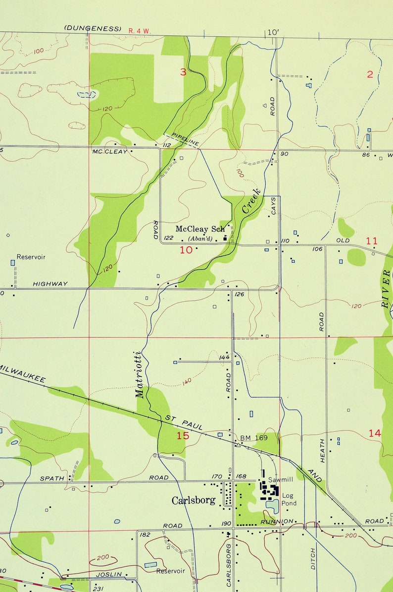 Map of Lost Mountain Washington Print Wall Decor Art Etsy