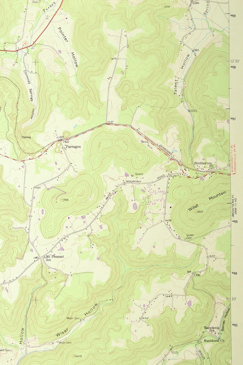 Cookeville Map of Algood Tennessee Wall Print LARGE Etsy