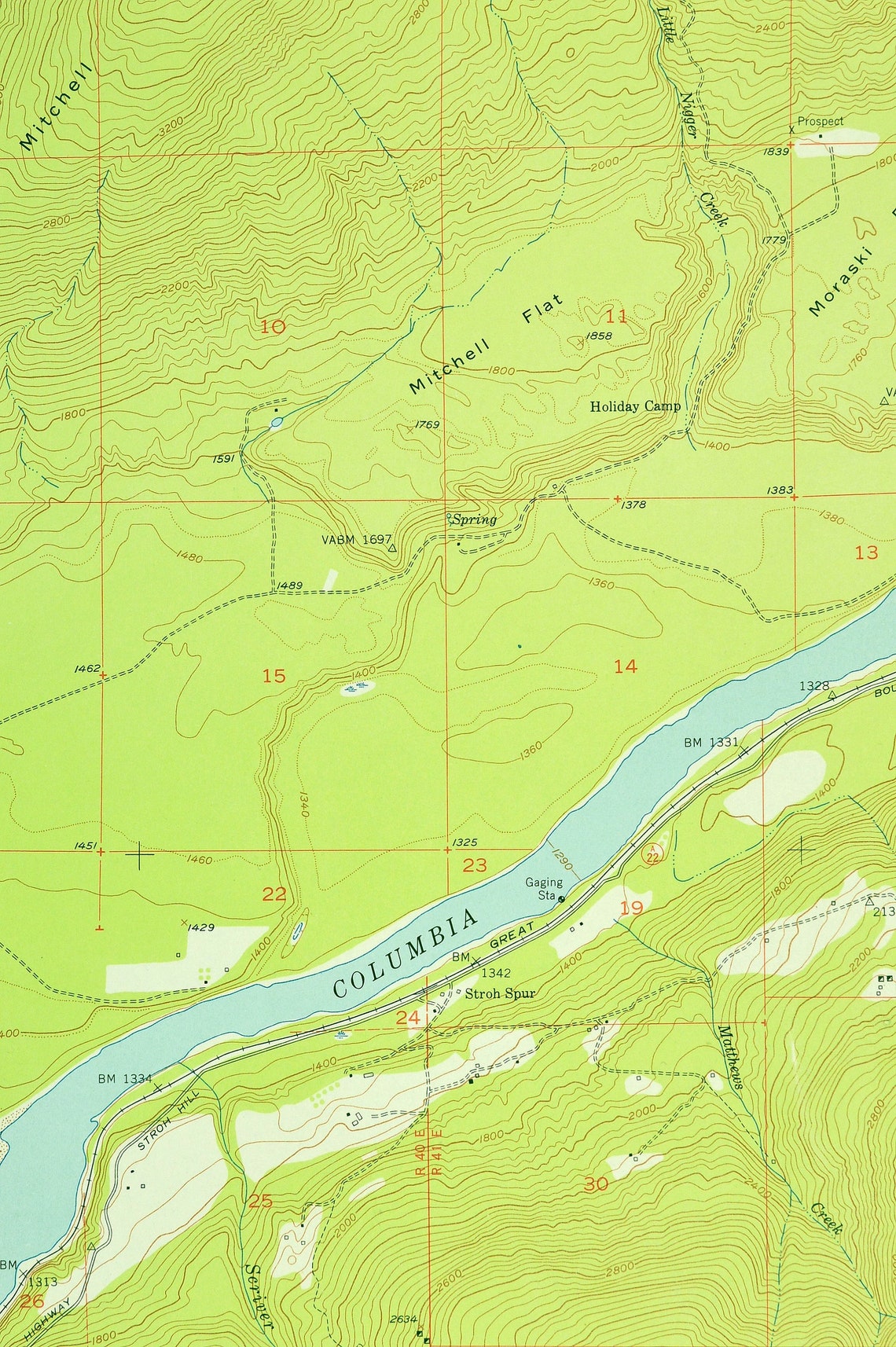 Boundary Map of Franklin D Roosevelt Lake Washington Art Print  Etsy