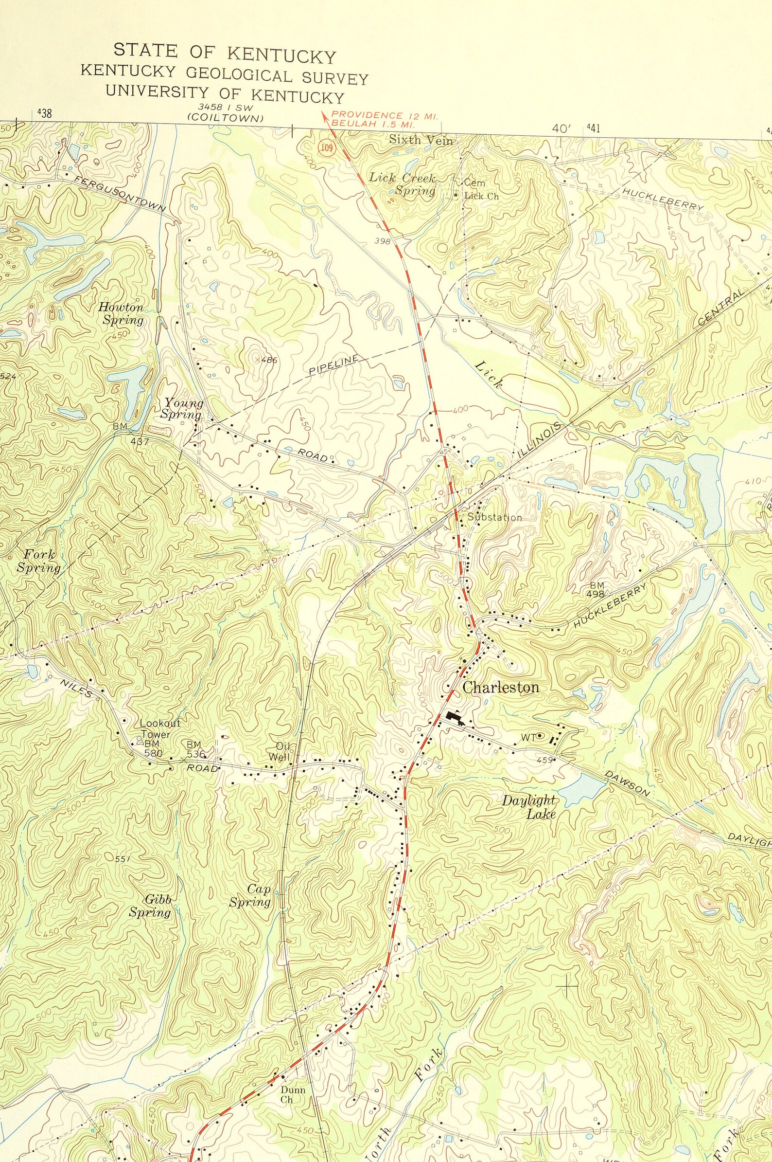Dawson Springs Map Kentucky Art Print Wall Decor LARGE Etsy