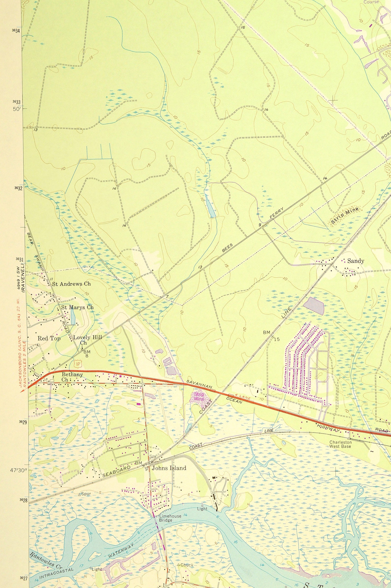 Fort Bull Map of Saint Andrews South Carolina Art Print Wall Etsy