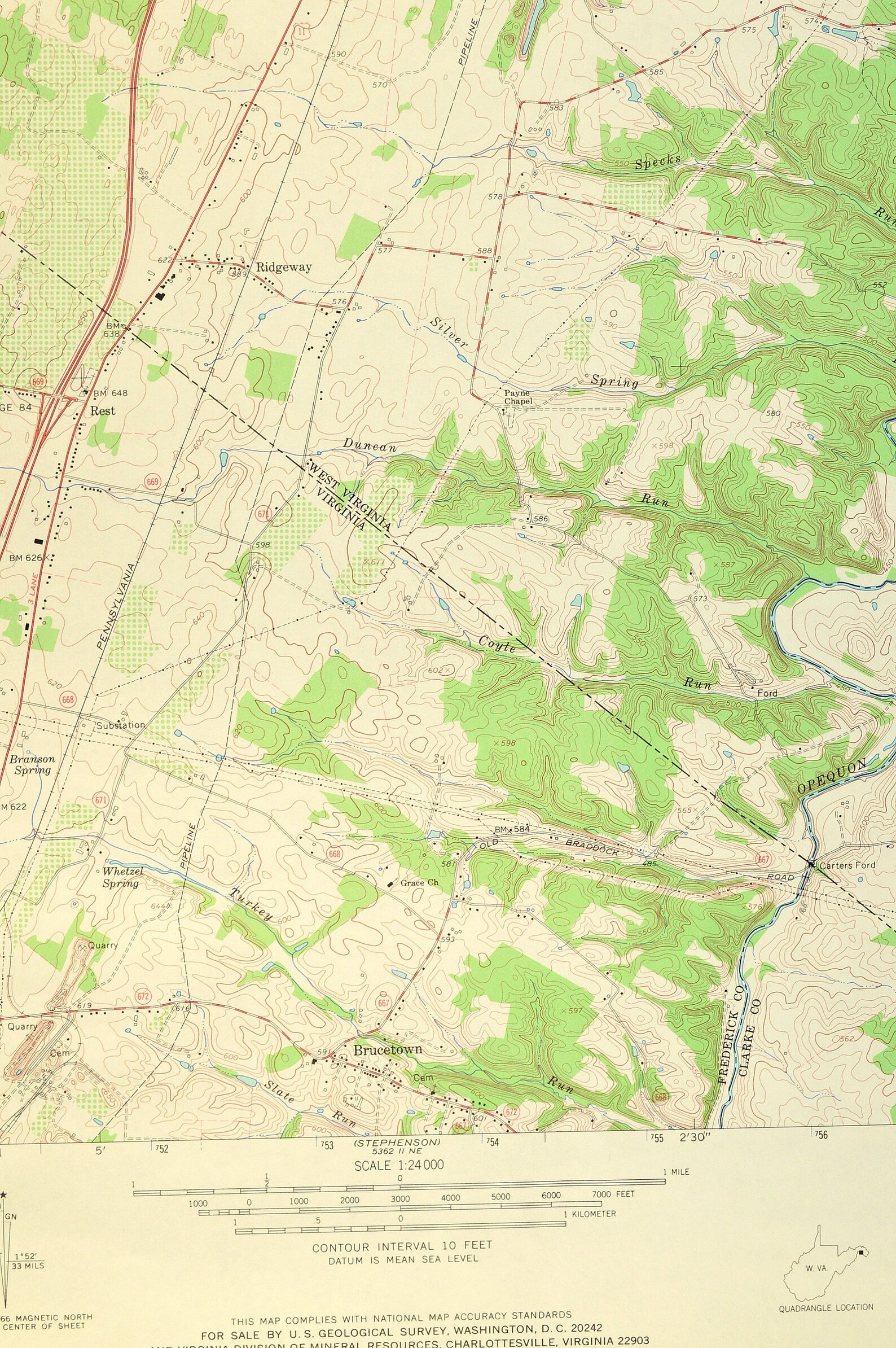 Inwood Map of Bunker Hill West Virginia Art Print Wall Decor Etsy