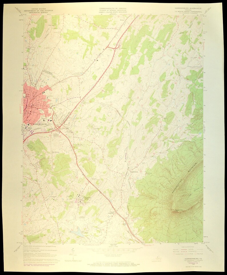 Harrisonburg Map of Keezletown Virginia Art Print Wall Decor Etsy
