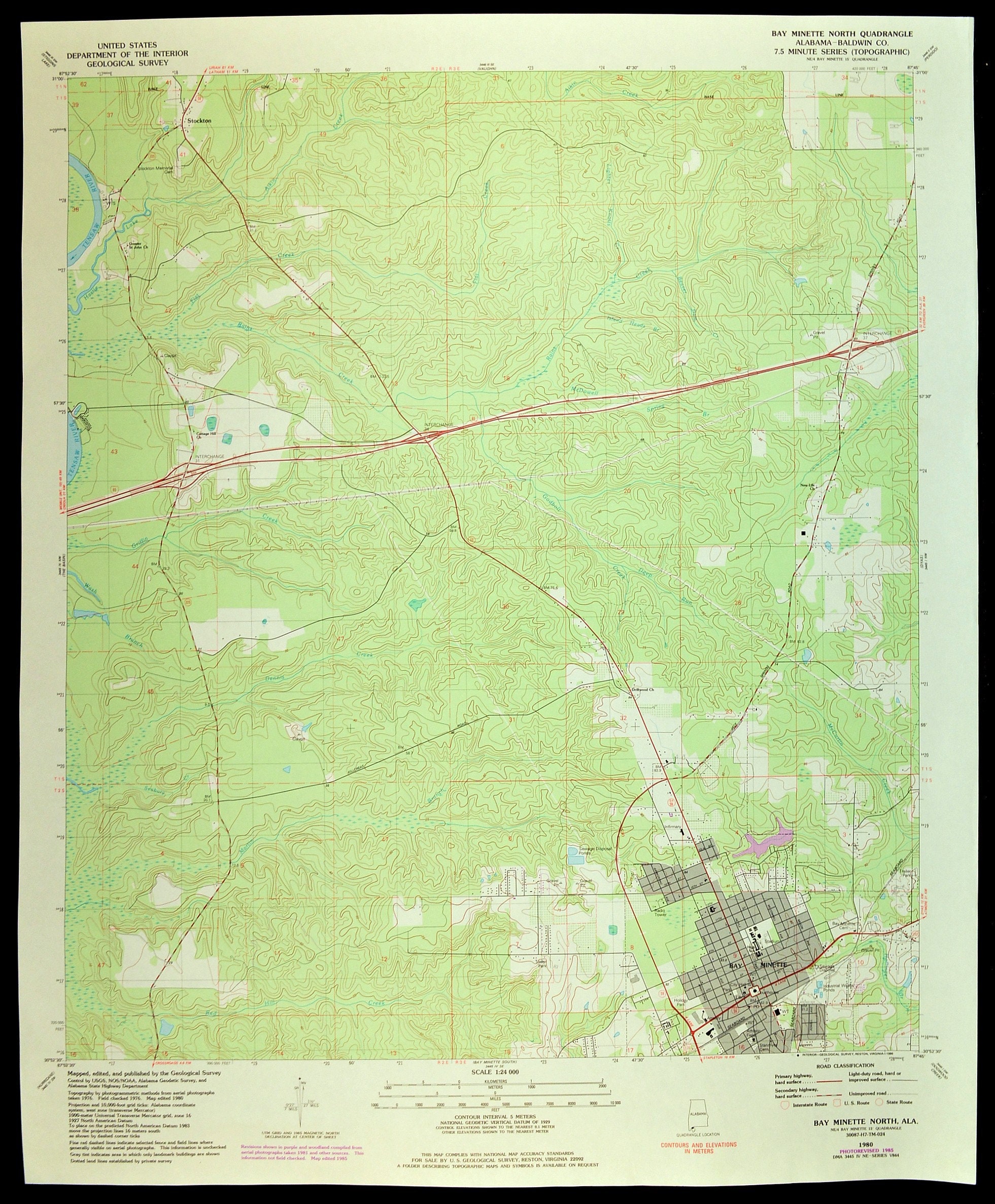 Bay Minette Al Map Bay Minette Map Of Baldwin County Alabama Print Wall Decor | Etsy Canada
