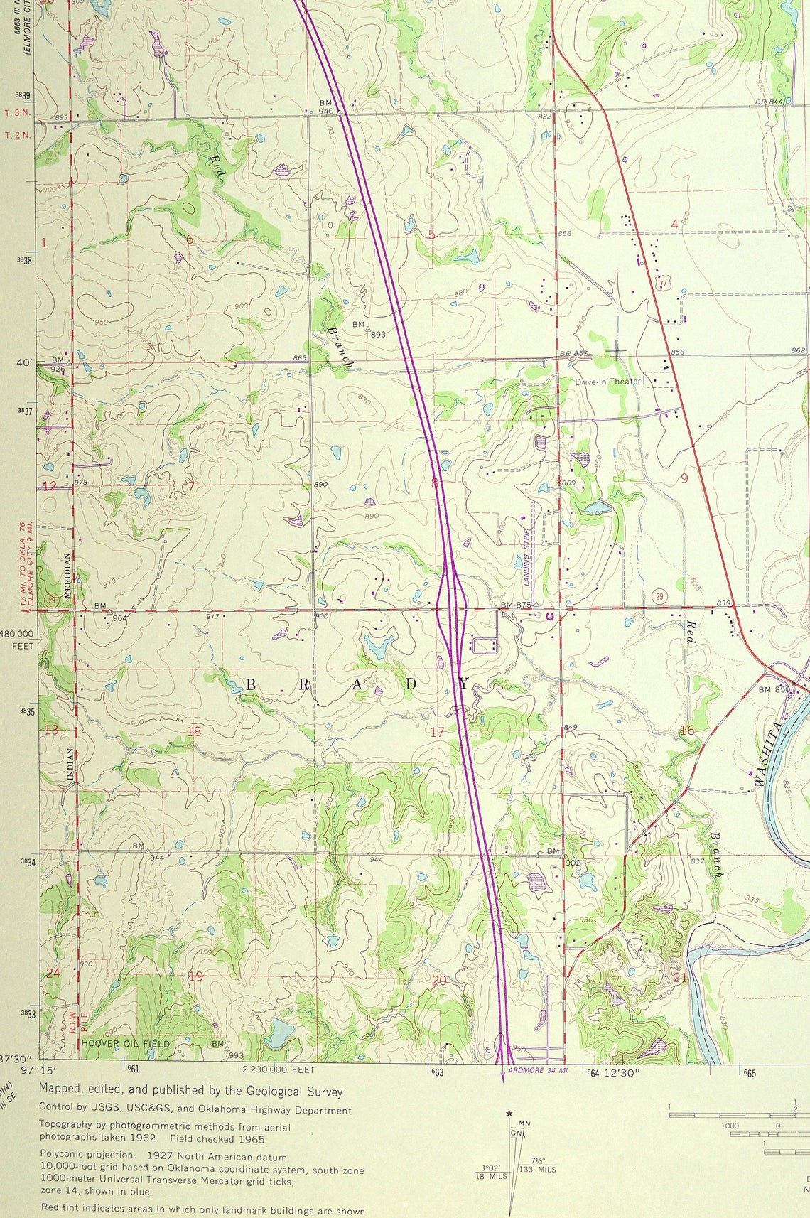 Pauls Valley Map of Wynnewood Oklahoma Art Print Wall Decor Etsy