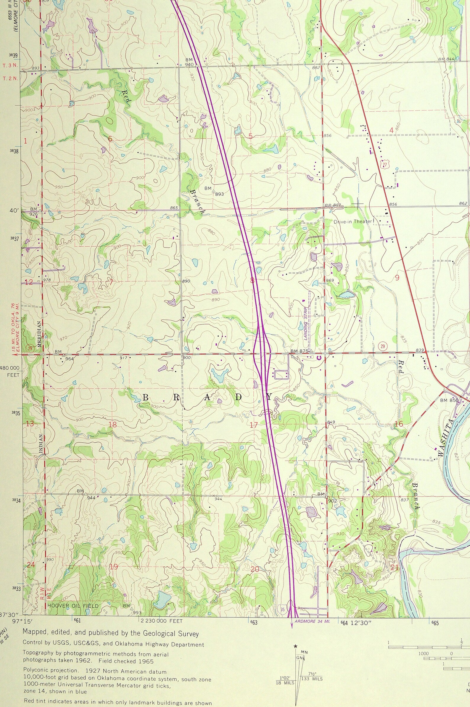 Pauls Valley Map of Wynnewood Oklahoma Art Print Wall Decor Etsy