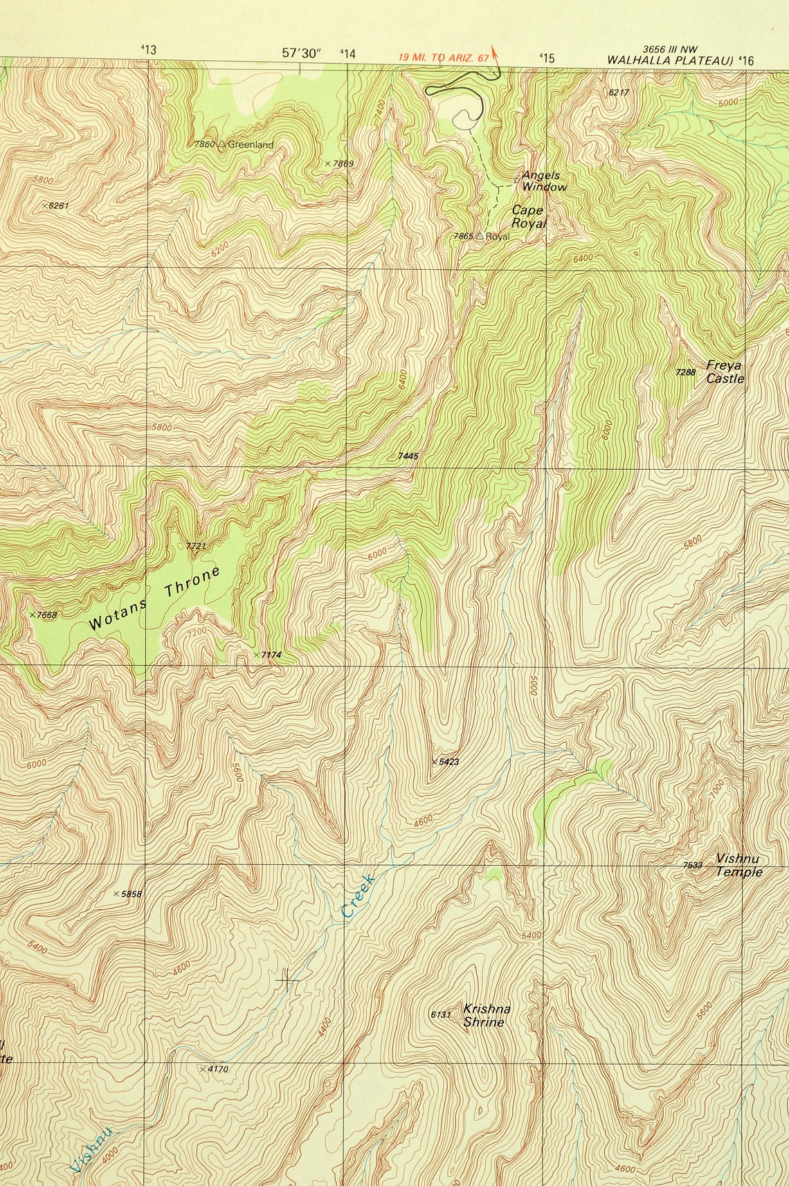 Grand Canyon National Park Map of the Grand Canyon Art Print - Etsy