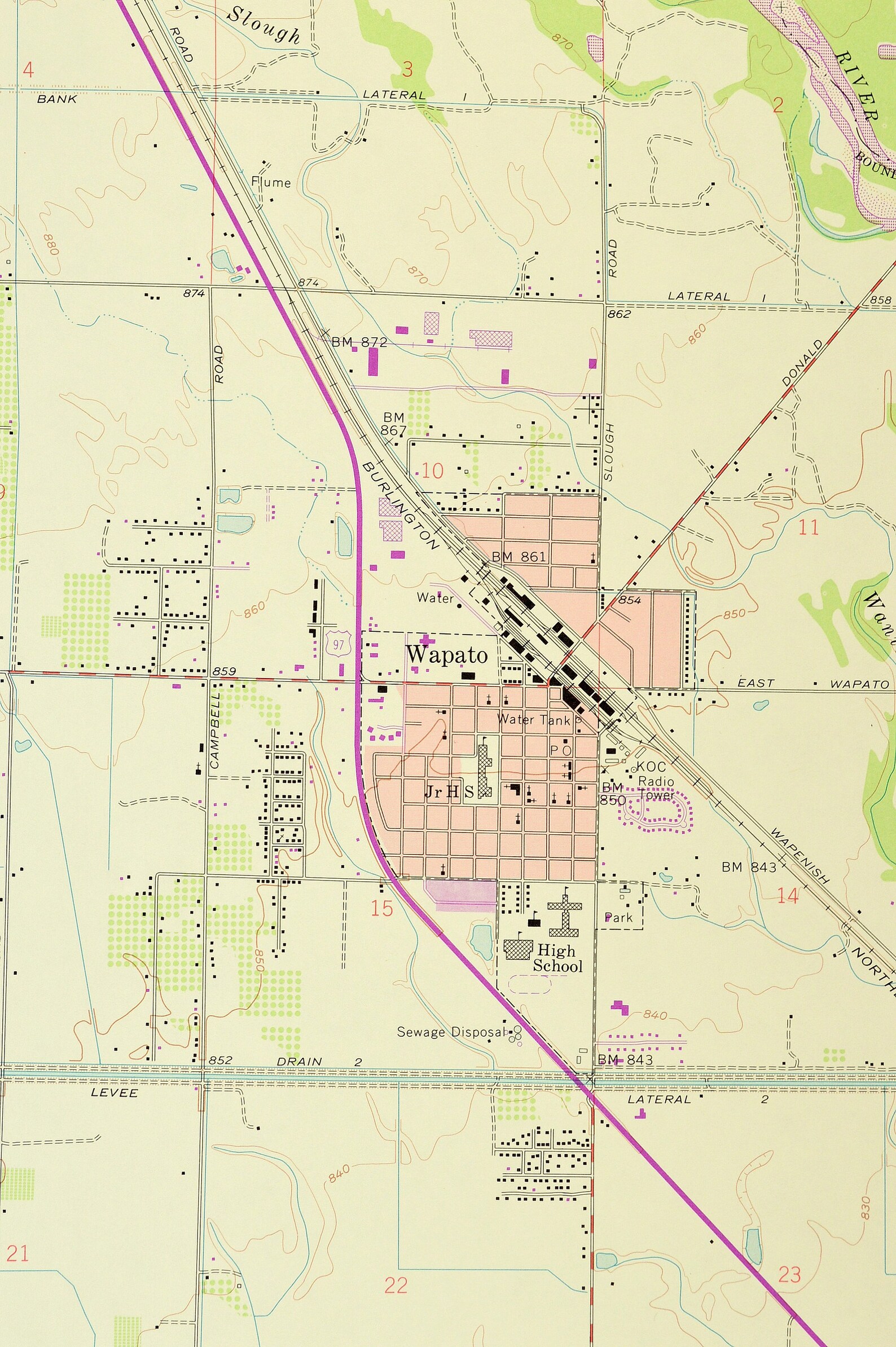 Wapato Map of Yakima County Washington Print Wall Decor LARGE Etsy