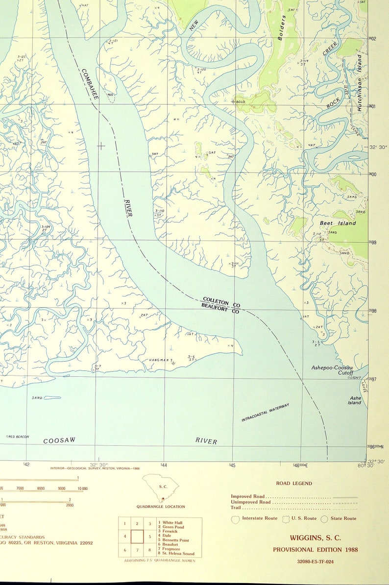 Wiggins Map of Chisolm South Carolina Wall Art LARGE Etsy