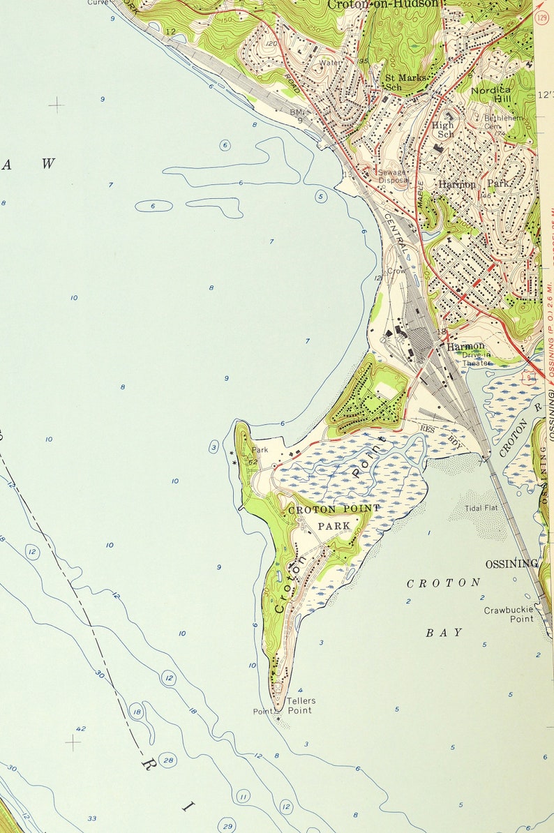 Haverstraw Map of Stony Point Bay New York LARGE Topographic Etsy