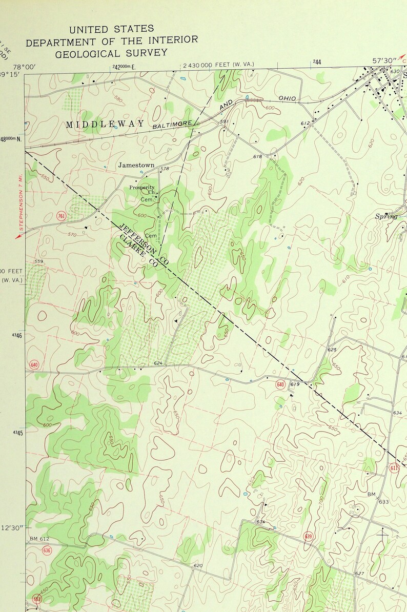 Berryville Map of Franklintown Virginia Print Wall Decor LARGE Etsy