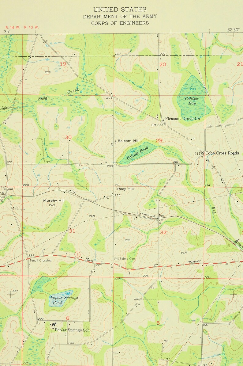 Graceville Map of Noma Florida Art Print Wall Decor LARGE Etsy