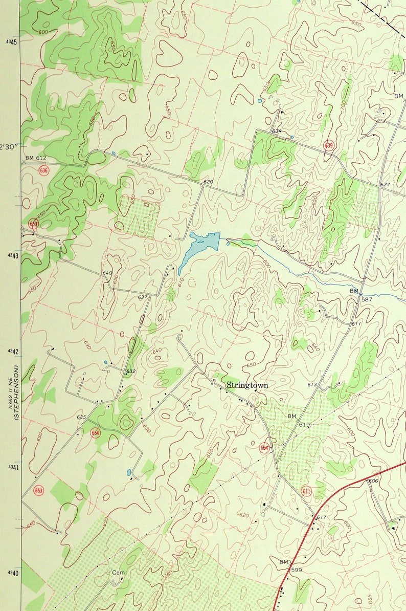 Berryville Map of Franklintown Virginia Print Wall Decor LARGE Etsy