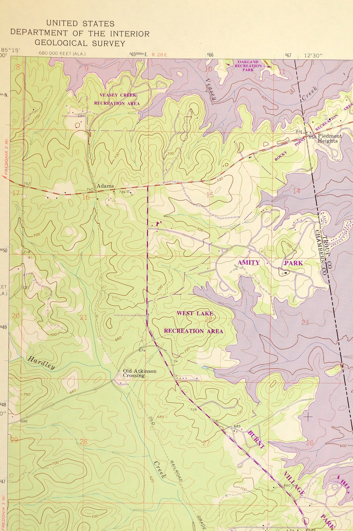 West Point Lake Map of West Point Art Print Wall Decor Etsy