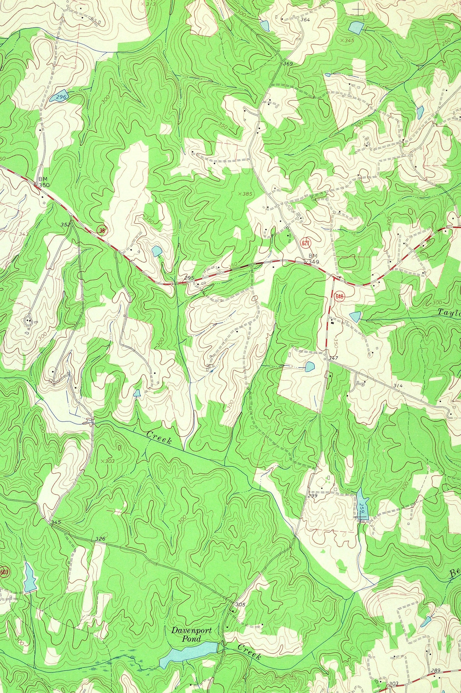 Amelia Court House Map of Scotts Fork Virginia Wall Decor Etsy