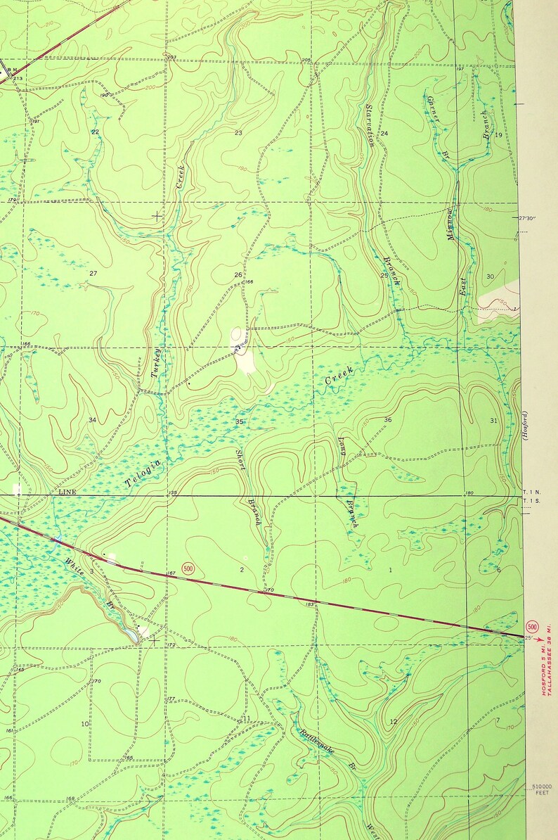 Bristol Map of Lake Mystic Florida Print Wall Art LARGE Etsy