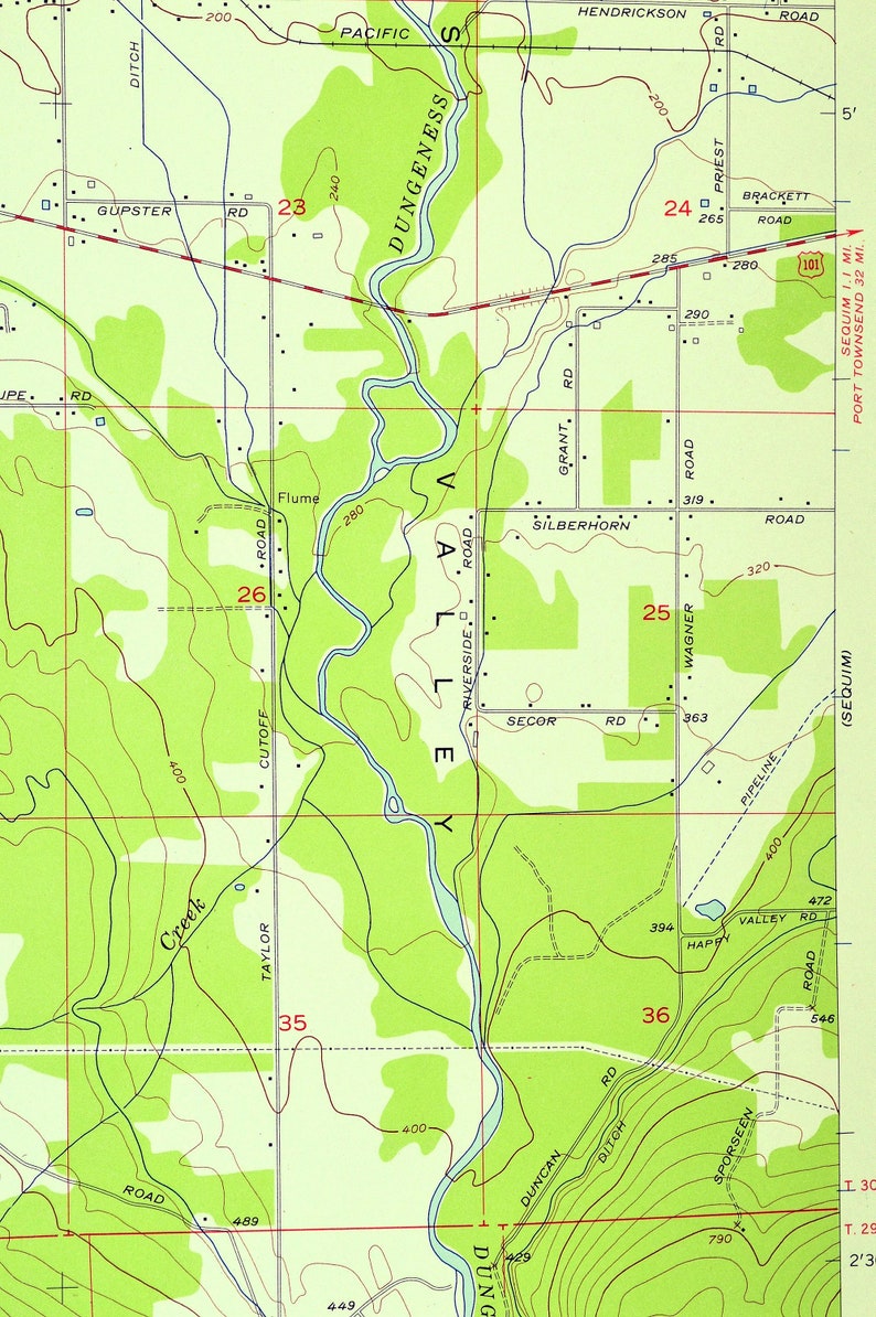 Map of Lost Mountain Washington Print Wall Decor Art Etsy