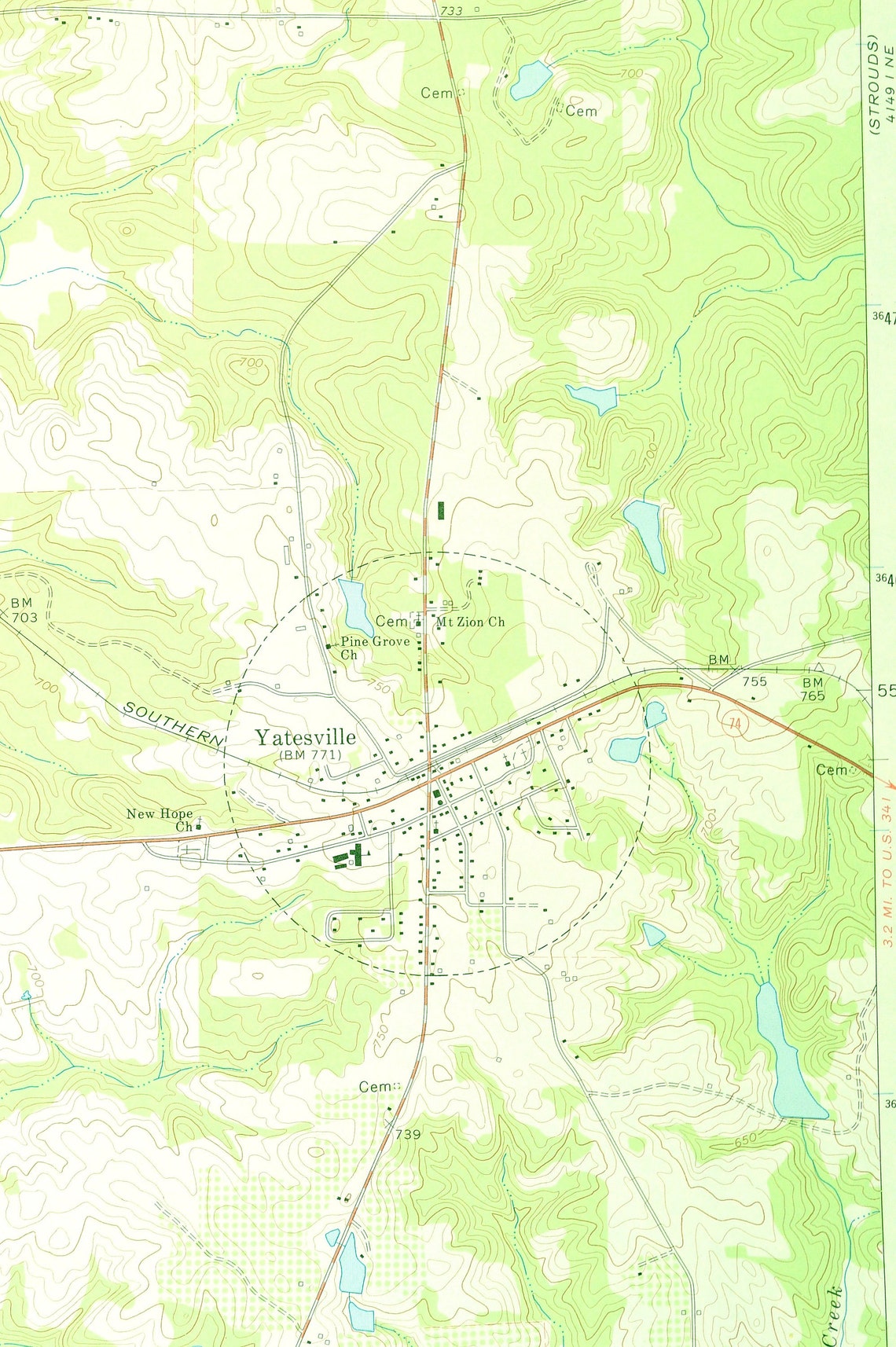 Yatesville Map of The Rock Art Print Wall Decor LARGE Etsy