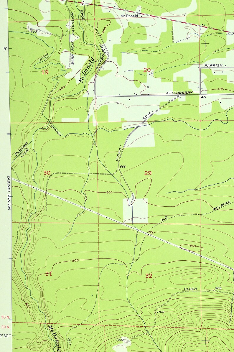 Map of Lost Mountain Washington Print Wall Decor Art Etsy